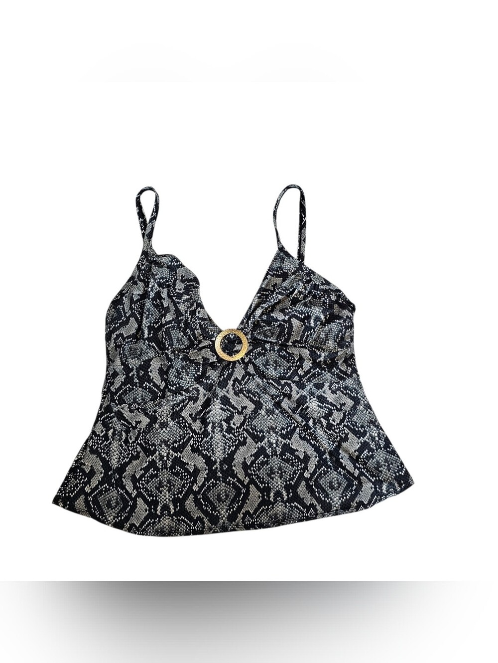 Coco Reef B&W Snakeskin Ring-Accent Spaghetti Strap Bikini Top 20W/42DD